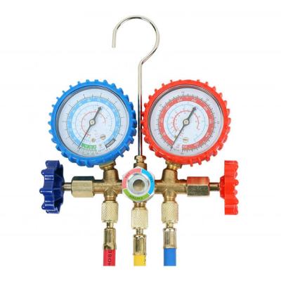 China HVAC Brass Manifold Gauge Set Pneumatic OEM Fo AC Charging for sale