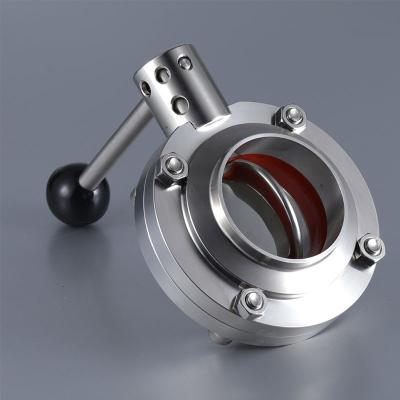 China China Diameter89 Boutique Manual Stainless Steel Pharmaceutical Wholesale Universal Butterfly Valve for sale