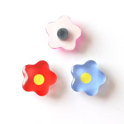 China New Universal High Definition Printing Plum Shaped Flower Shape Crystal Glass Fridge Magnet for sale