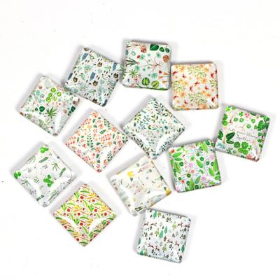 China Universal Cheap Custom Simple Cool Square Style Crystal Glass Fridge Magnets for sale