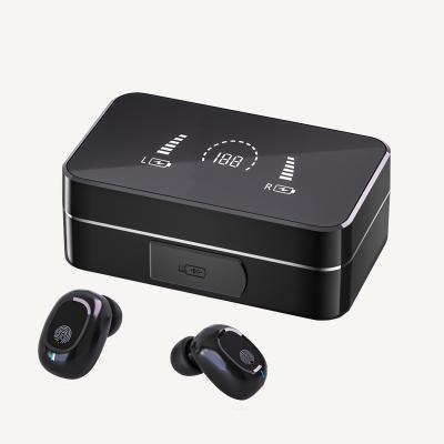 China Mirror Box Design TWS Earphone The New Genuine V5.2 TWS Naushnik Mirror LCD LED Display Wireless Box Earphones for sale