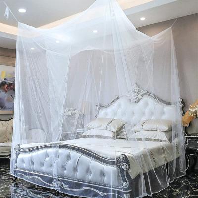 China Insecticide Treated 4 Door Elegant Hanging Net Luxury Square Mosquito Net Bed Curtain Mosquito Net for sale