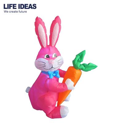 China Customized Inflatable Rabbit Bunny For Easter Festival Decoration Inflatable Selection 1.2M Easter Event Pink Color for sale