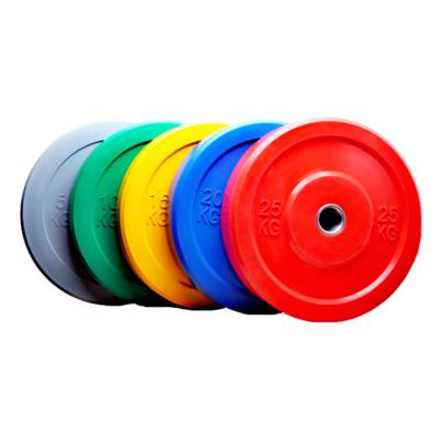 China Free Weights 5kg, 10kg 15kg 20kg 25kg Weight Durable Fitness Equipments Rubber Bumper Plate For Sale for sale