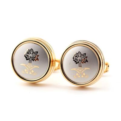 China 2021 New Style Brass Enamel Custom Cufflinks Mens Gold Cuff Links For Shirt zu verkaufen