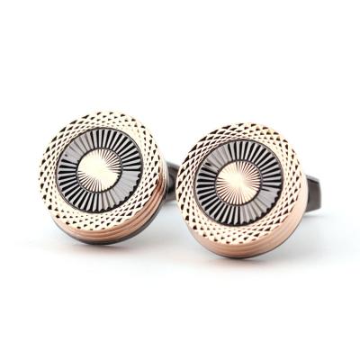 China New Style Brass Fashion Accessories Rose Gold Color Cuff Links Custom Silver Cufflinks For Men for sale