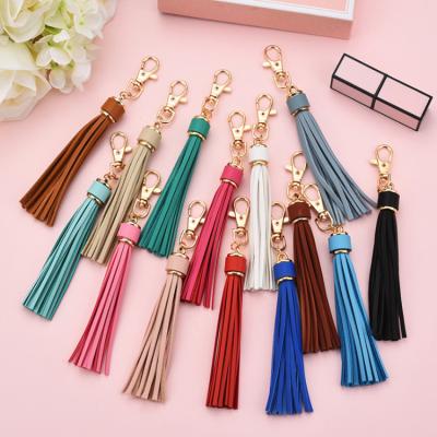 China Decorative Stocks Black Red Leather Tassel Fringe PU Garment Accessories Custom Leather Tassel Keychainn Tassels For Handbag for sale