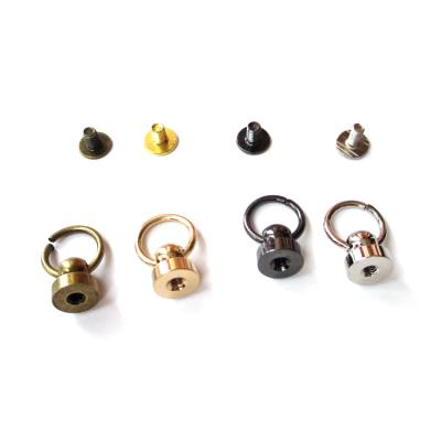 China Wholesale Washable Stock Metal Brass Rivets For Ring Screw Leather Rivet Studs For Handbag Shoes for sale