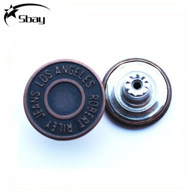 China Nickel Free Wholesale Embossed Leg Button Metal Spike Custom Button For Jeans Pants zu verkaufen