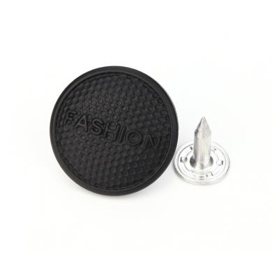 Chine New Nickel Free Black Zamak Engraving Logo Round Buttons Alloy Leg Jeans Custom Metal Buttons For Denim Jacket à vendre