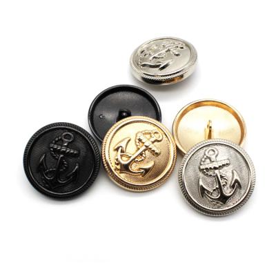 China Custom Fahsion Nickel Free Anchor Style Metal Leg Button Fancy Logo Sewing Metal Buttons For Clothes for sale