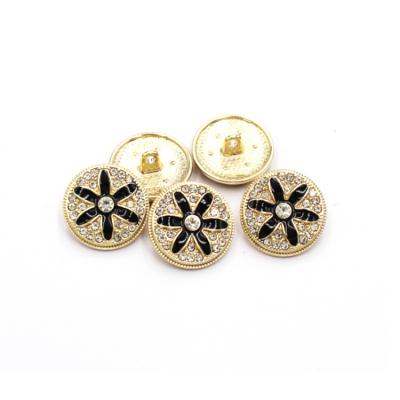 China OEM Custom Metal Leg Buttons Accessories Logo Design Shirt Decorative Nickel Free Crystal Round Cloth Zinc Alloy Cover For Clothes for sale