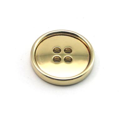 China Custom Metal Button 2 Hole Black Metal Button 2 Gold Buttons Metal Sewing 4 Holes For Clothing for sale