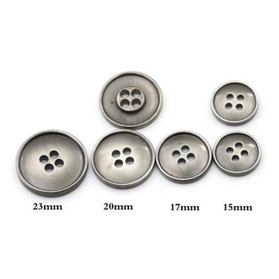 China New Antique Style 15mm/17mm/20mm/23mm Metal Button 4 Holes Buttons Nickel Free Sewing For Overcoat Garment Accessories for sale