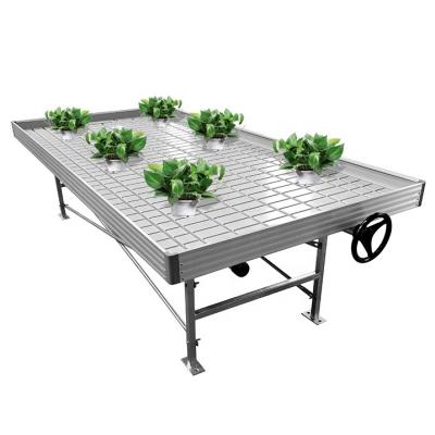 China Mobile Wholesale Hydroponics Greenhouse Ebb And Flow Hydroponic Rolling Benches For Commercial Greenhouse Grow Table for sale