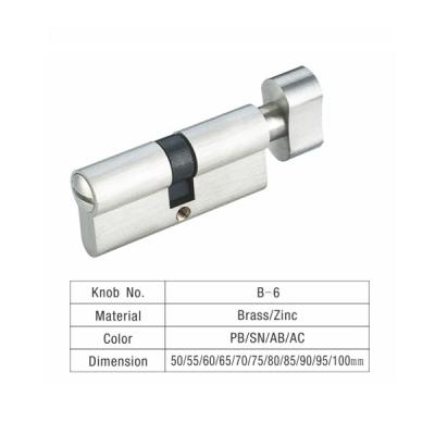 China Brass /Zinc Brass Cylinder With Knob For Mortise Lock B-06 for sale