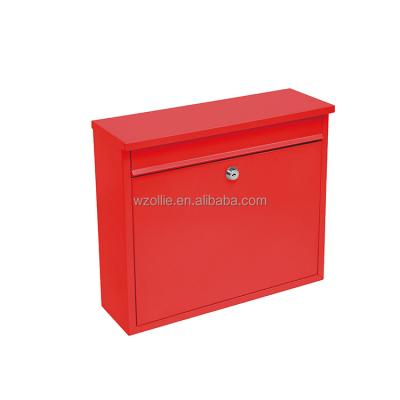 China Hot Sale Wall Mounted Color Rectangle Galvanized Metal Steel Outdoor Red Customized Mailbox for sale