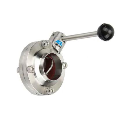 China Factory price stainless steel general manual tri flange 304 316L sanitary butterfly valve 1 inch 4inch butterfly valve for sale