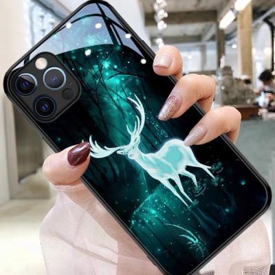 China Full Cover Glass Cell Phone Shockproof Cases For iPhone 13 Fashion Top Nature Deer Suitable For iPhone11 12Pro for sale