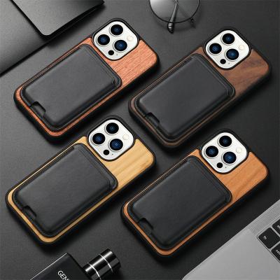 China Full Cover Designer Shockproof Magnetic Phone Case Luxury Wooden Case For iPhone 11 12 13 14 Pro Max for sale