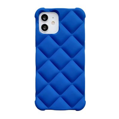 China Full Cover TPU Shockproof Rhomboid Down Jacket Stripper Phone Cases Cell Phone Bags For Iphone 12 13 pro max for sale