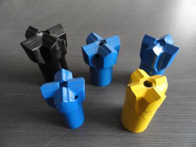 China Hard Rock Drilling Cross Bits , Tungsten Carbide Button Drill Bit H25 / R25 / R32 for sale