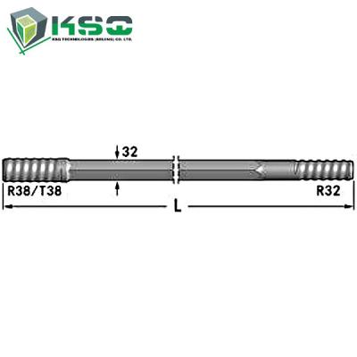 China R32 Drifter Rod R/T38-Hex 32-R32 Flushing Hole 9.6 mm for sale