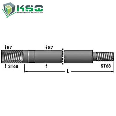 China Tungsten Carbide ST68 Threaded Drill Rod / Tube Flushing Hole 30 mm for sale