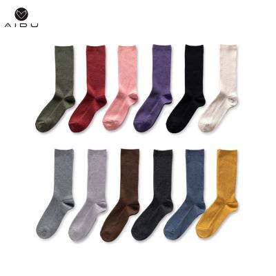 China Sporty In Stock Wholesale Women's Candy Soft And Warm Basic Winter Tube Socks for sale