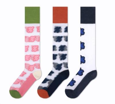 China AIDU Japan transparent socks women girl knee high student sexy cute teen QUICK DRY long tube socks for girls for sale