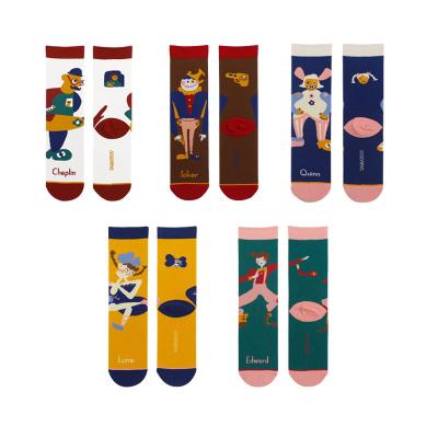 China OEM Antibacterial Custom Funny Cartoon Anime 100 Cute Combed Cotton Socks Character Socks Fashion Socks For Women for sale