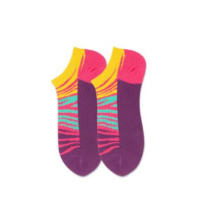 China AIDU Antibacterial Women Low Cut Out Colorful Fancy Design Wholesale Ankle Socks for sale