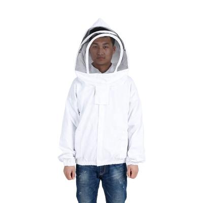 China Protective American White Suit Bee Beekeeping Style Hooded Jacket for sale