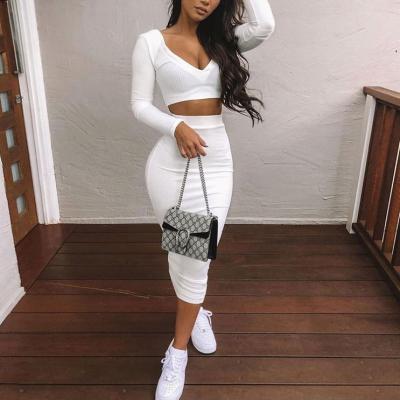 China 2020 New Ladies Anti-Static Fashionable Women Clothes Sexy Two-Piece Party Club Bodycon Wear Dresses for sale