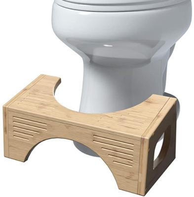 China Sustainable bamboo toilet stool squat toilet stools toliet step stool for bathroom for sale