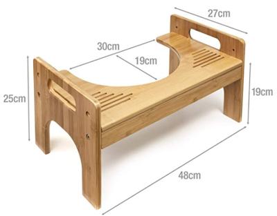 China Sustainable bamboo toilet stool toilet squat stool toliet step stool for bathroom for sale