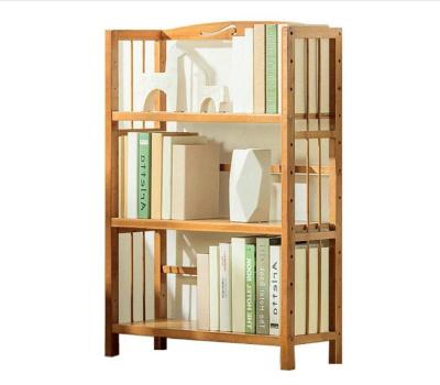 China Convertible Bamboo Floor Standing Book Shelves Bookcase Display Book Rack 3 Tier Bookcase Organizer Storage for Home Office and Living Room for sale