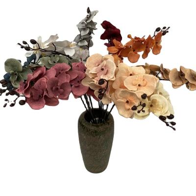 China Artificial flower for dec china artificial flowers silk orchid plants  moth orchid artificial flowers with ceramic pot   hotel decoration artificial for sale