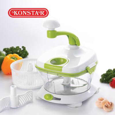 China Sustainable Detailer Adjustable Stainless Double Blade Green Turn Tomato WashingBasket Tabletop Vegetable Cutter for sale