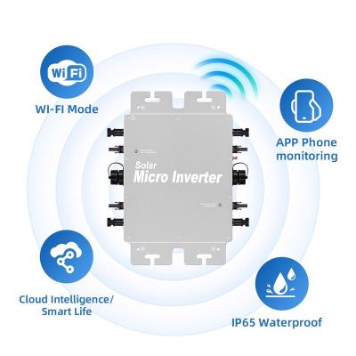 China In Stock Microinverter 1400w Smart App WIFI Monitoring Grid Tie Ip65 Enphase 1600w Micro Inverter For Solar Panel System 36.8*30*3.8cm for sale