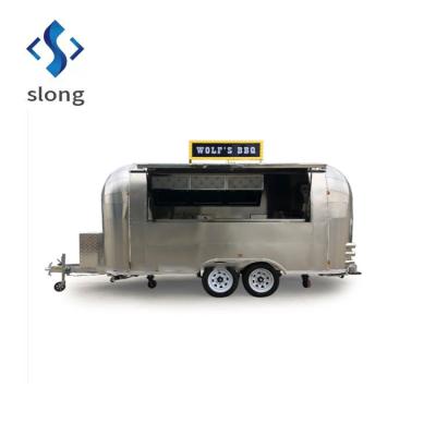 China Fast vegetable processing factory street mobile refrigerated airflow snack trailer camping coffee catering trailer for sale