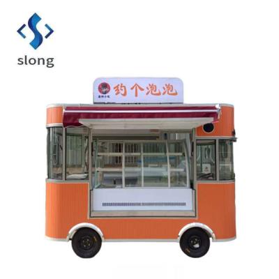 China 4 Wheels Mobile Multifunctional Electric Food Cart Street Food Truck Electric Snack Cart Custom Made Clothing Van for sale