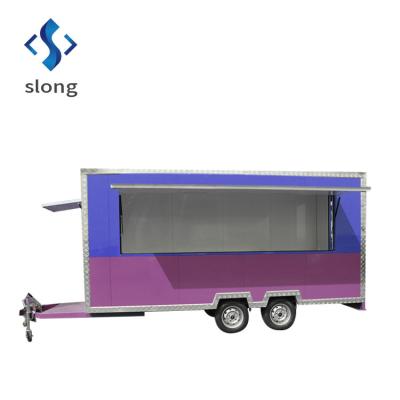 China Vegetable processing factory food truck 7.5ft dining car mobile food trailer for Europe vendors hot dog food cart for sale