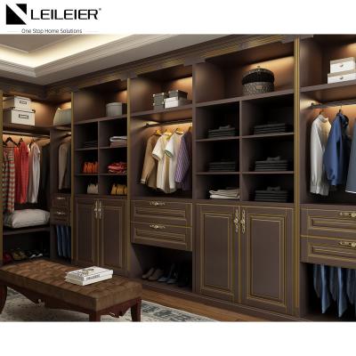 China LEILEIER Modern Design Customized wardrobes bedroom modern walk in closet wardrobe for sale