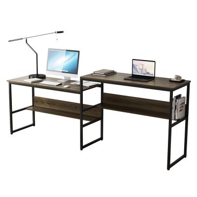 China 2 Person Office Desks,  Siting and Standing Computer Desk with Open Storage shelves,  Office Furniture Desk for sale