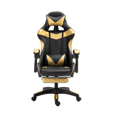 China Home Office Massage Chair 2021 Back Neck Massage Chair Gaming Chair PC Computer Gaming Chair With Footrest for sale