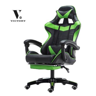 China (Size) PU leather office chair gaming chair, adjustable armrest and headrest, racing high-back style gaming chair with footrest for sale