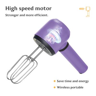 China Colorful 3 Speed Electric Egg Beater With Plastic Handle Purple Te koop