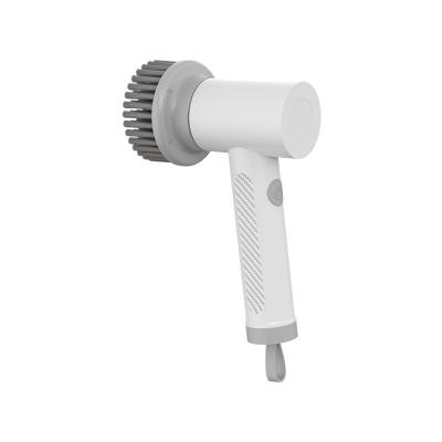 China Modern White USB Charging Electric Cleaning Brush With Removable Wool Brush Head for sale