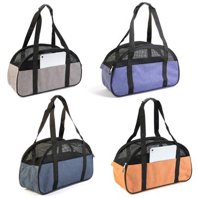 China Mesh Fabric Hot Selling Cat Dog Carriers Viable Outdoor Breathable Carrier Portable Travel Pet Carrier Bag for sale